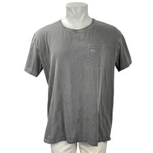 Noah NYC Core Logo Pocket Gray Crew Neck Short Sleeve Basic Tee T-Shirt Top Sz L